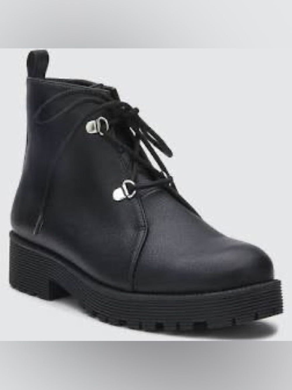 NWOB coconuts by Matisse Milly Black Leather Lace-Up Combat Boots size 8